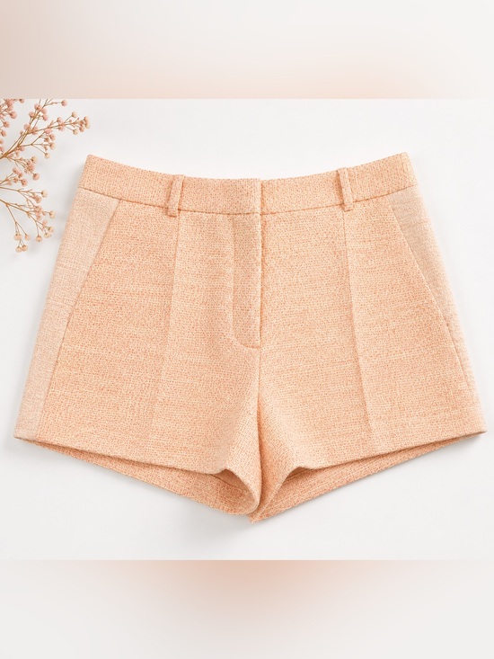 Wilfred Pants - Wilfred Tweed Shorts Cream Neon Peach Coral Size 10